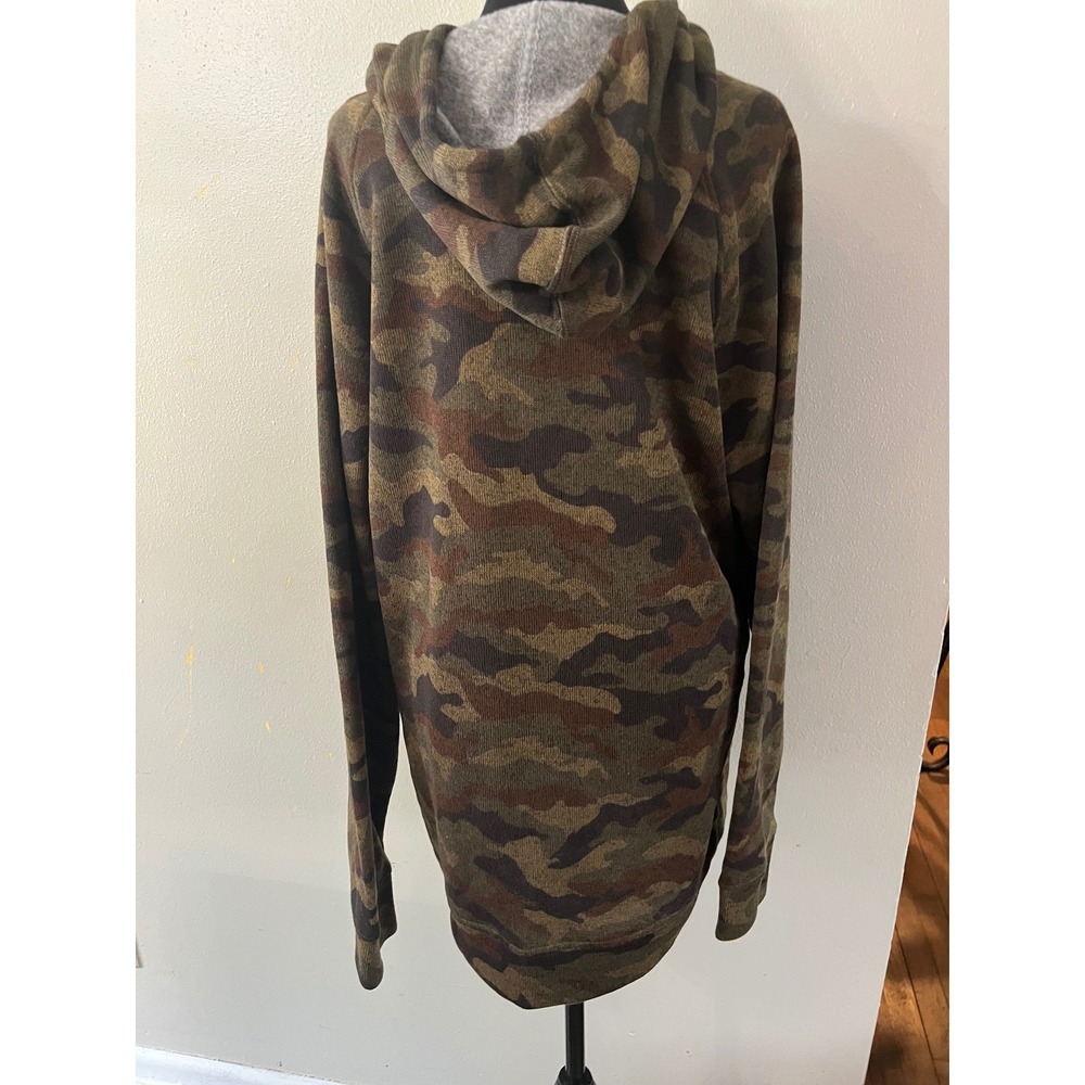 BROOKLYN‎ CLOTH Camo Knit Hoodie Mens XL Green Brown Streetwear Pullover - Picture 2 of 5